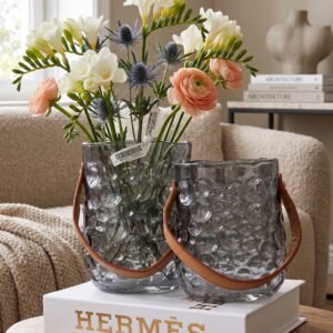 Vase "Duo Bulle & Cuir"